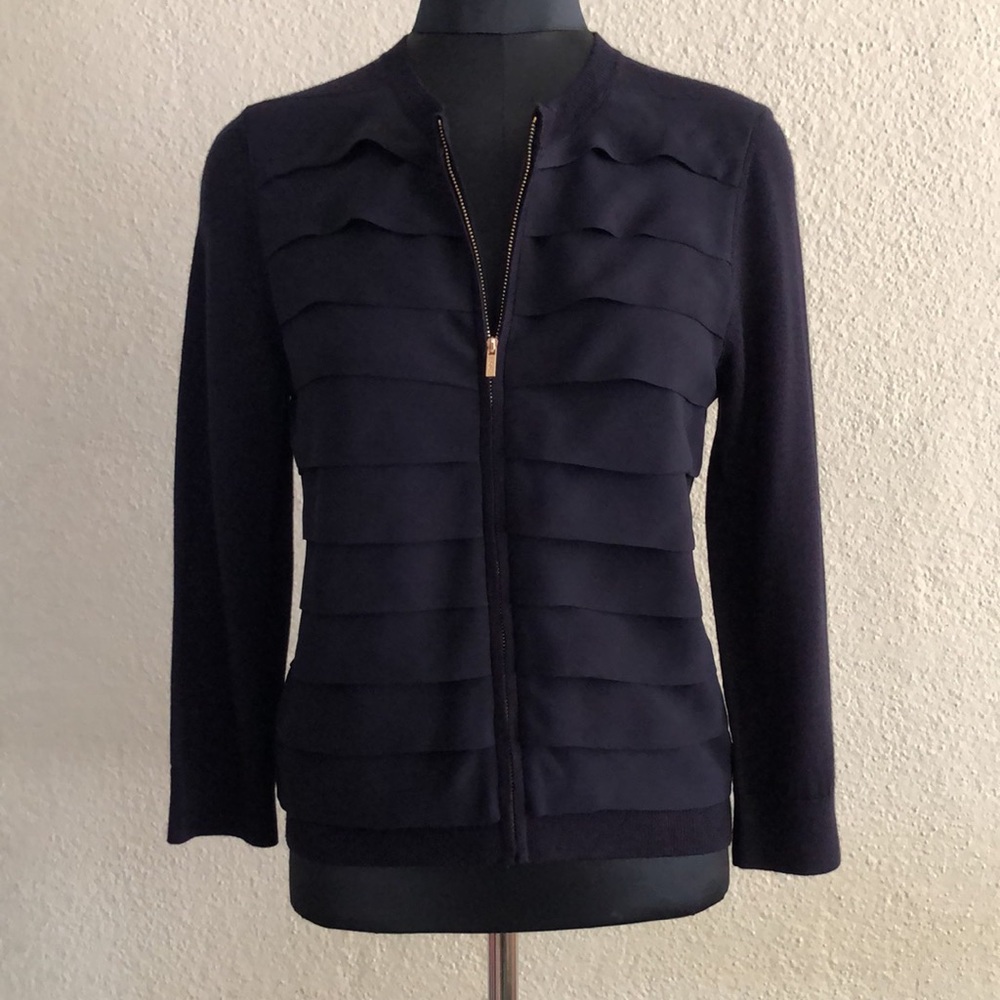 Tory Burch 3/4 sleeve cardigan in a deep Navy Sz S